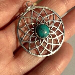Handcrafted Sterling Silver and Turquoise Pendant